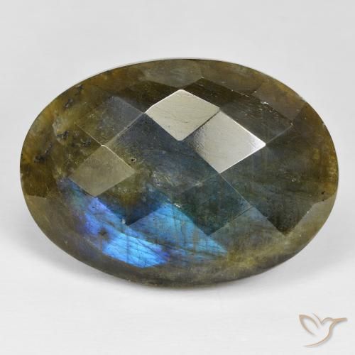 45.71ct Natürlicher Mehrfarbig Labradorit, Oval, Lichtundurchlässig