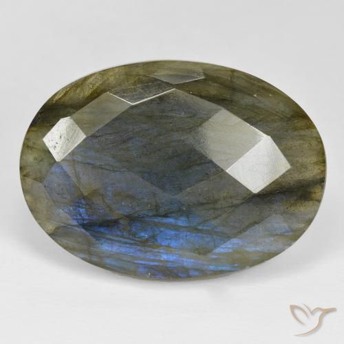 39.19ct Natürlicher Mehrfarbig Labradorit, Oval, Lichtundurchlässig
