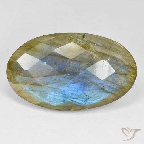 41.48ct Natürlicher Mehrfarbig Labradorit, Oval, Lichtundurchlässig