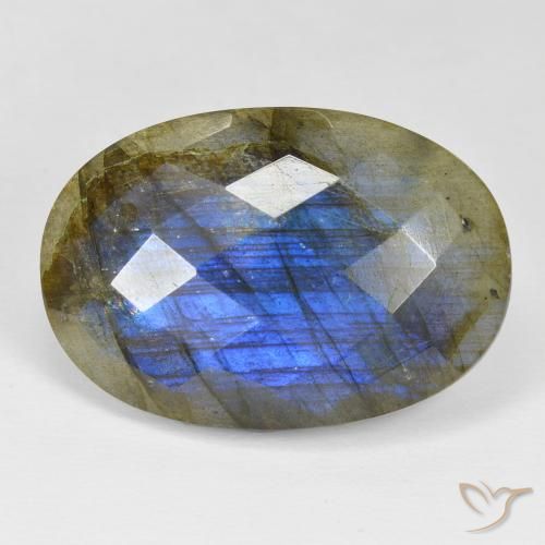 28.97ct Natürlicher Mehrfarbig Labradorit, Oval, Lichtundurchlässig