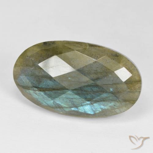 24.29ct Natürlicher Mehrfarbig Labradorit, Oval, Lichtundurchlässig