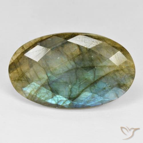 23.03ct Natürlicher Mehrfarbig Labradorit, Oval, Lichtundurchlässig