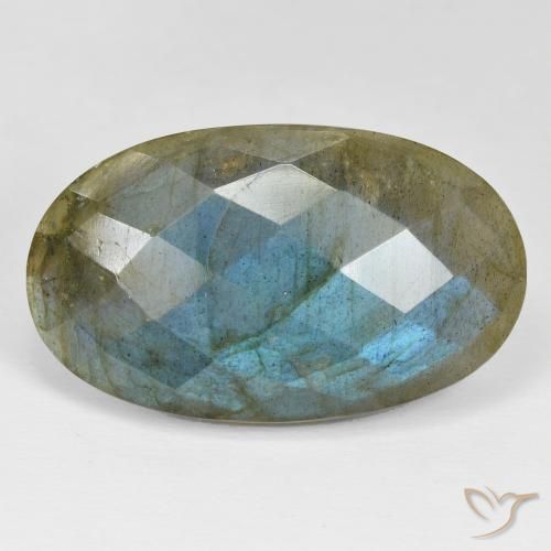 34.01ct Natürlicher Mehrfarbig Labradorit, Oval, Lichtundurchlässig