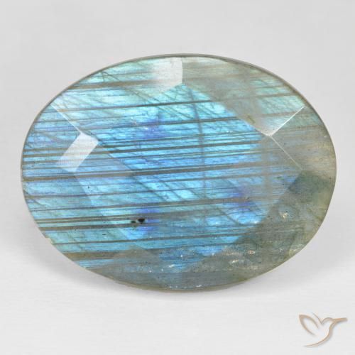 31.61ct Natürlicher Mehrfarbig Labradorit, Oval, Lichtundurchlässig