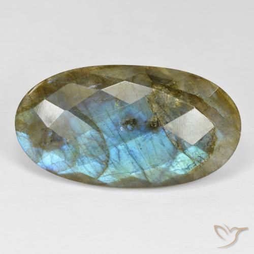 26.56ct Natürlicher Mehrfarbig Labradorit, Oval, Lichtundurchlässig