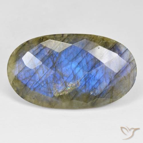 30.99ct Natürlicher Mehrfarbig Labradorit, Oval, Lichtundurchlässig