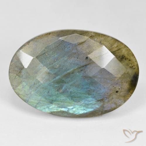 37.43ct Natürlicher Mehrfarbig Labradorit, Oval, Lichtundurchlässig