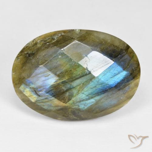 18.53ct Natürlicher Mehrfarbig Labradorit, Oval, Lichtundurchlässig