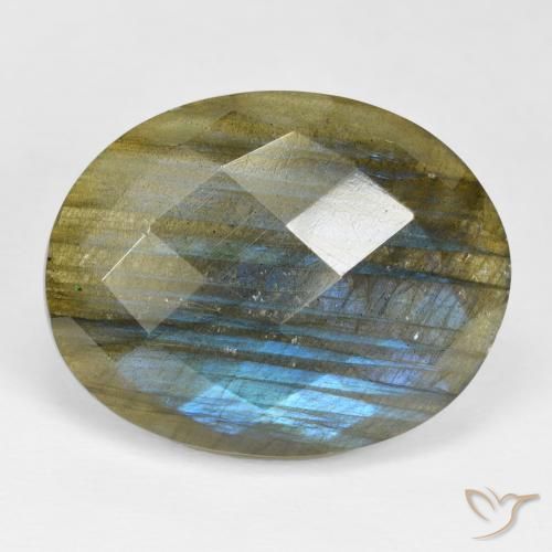 23.31ct Natürlicher Mehrfarbig Labradorit, Oval, Lichtundurchlässig