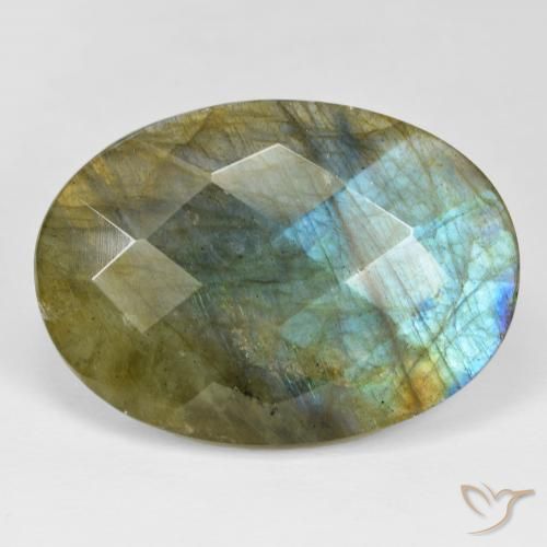 36.40ct Natürlicher Mehrfarbig Labradorit, Oval, Lichtundurchlässig