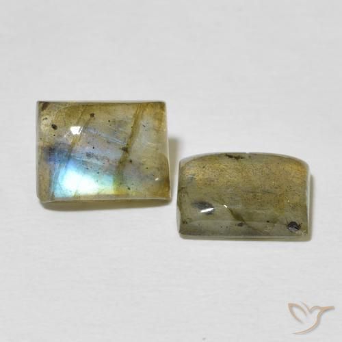 4.35 ct natürliche Mehrfarbig Labradorit-Edelsteine, Baguette, Lichtdurchlässig