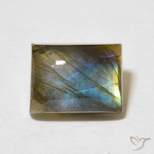3.22ct Natürlicher Mehrfarbig Labradorit, Baguette, Lichtdurchlässig