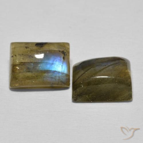6.40 ct natürliche Mehrfarbig Labradorit-Edelsteine, Baguette, Lichtdurchlässig