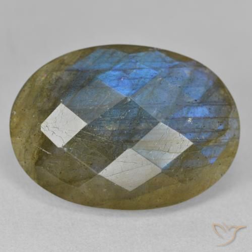 15.17ct Natürlicher Mehrfarbig Labradorit, Oval, Lichtdurchlässig