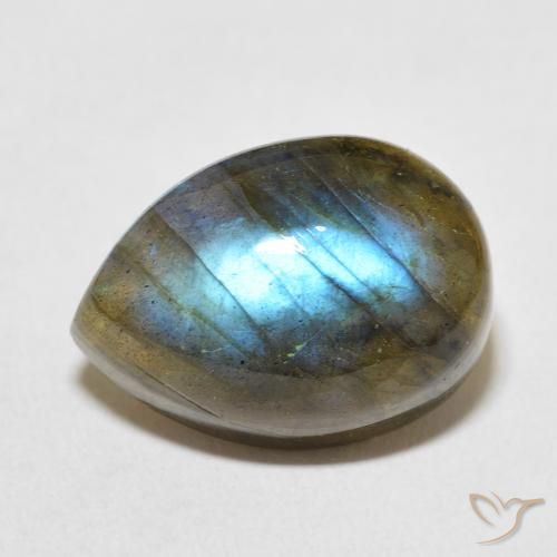 15.01ct Natürlicher Mehrfarbig Labradorit, Birnenform, Lichtdurchlässig