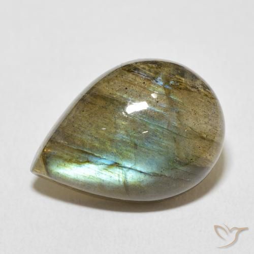 11.65ct Natürlicher Mehrfarbig Labradorit, Birnenform, Lichtdurchlässig