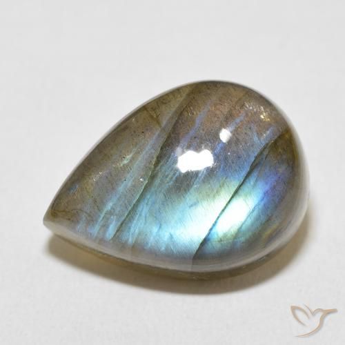 13.99ct Natürlicher Mehrfarbig Labradorit, Birnenform, Lichtundurchlässig