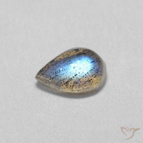 0.61ct Natürlicher Mehrfarbig Labradorit, Birnenform, Lichtdurchlässig