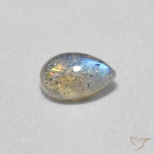 0.57ct Natürlicher Mehrfarbig Labradorit, Birnenform, Lichtdurchlässig