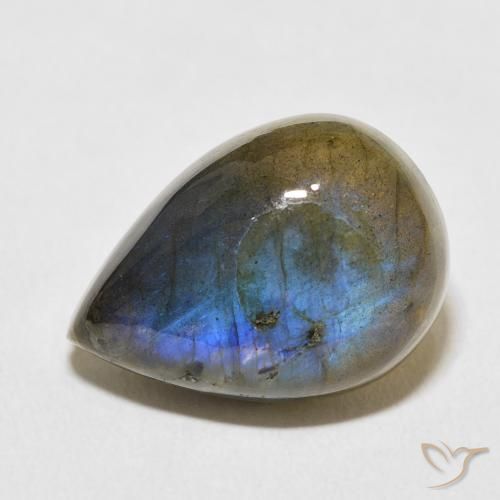 13.03ct Natürlicher Mehrfarbig Labradorit, Birnenform, Lichtundurchlässig