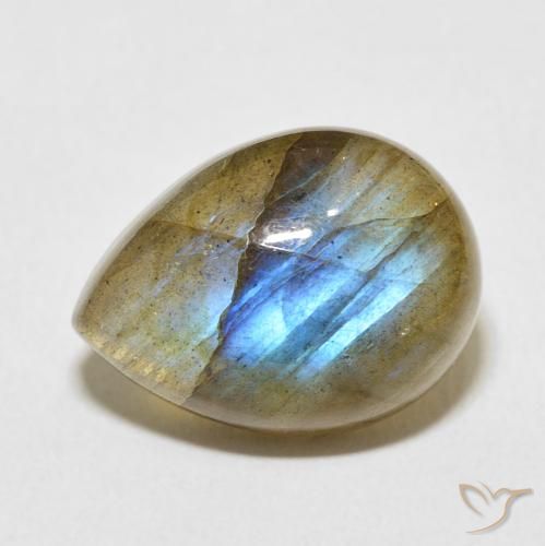 9.34ct Natürlicher Mehrfarbig Labradorit, Birnenform, Lichtdurchlässig