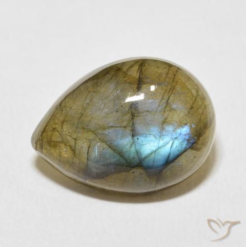 8.95ct Natürlicher Mehrfarbig Labradorit, Birnenform, Lichtdurchlässig