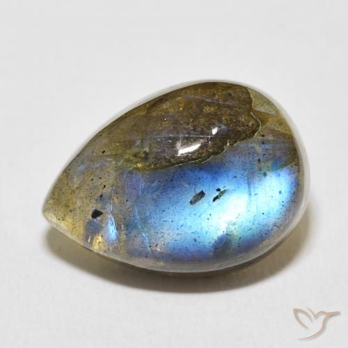 13.81ct Natürlicher Mehrfarbig Labradorit, Birnenform, Lichtdurchlässig