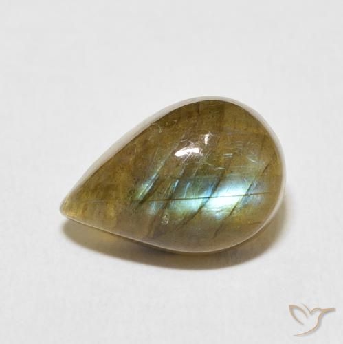 5.27ct Natürlicher Mehrfarbig Labradorit, Birnenform, Lichtdurchlässig