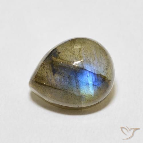 4.24ct Natürlicher Mehrfarbig Labradorit, Birnenform, Lichtdurchlässig