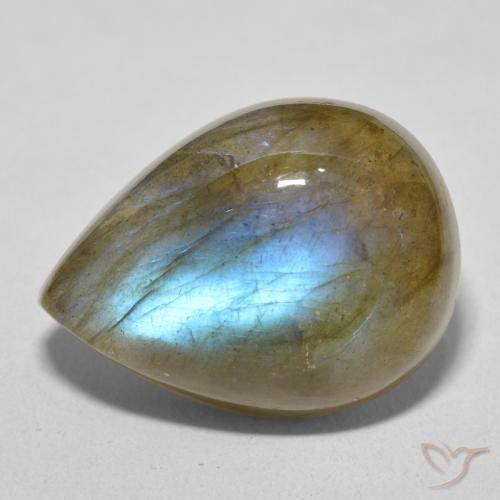 17.02ct Natürlicher Mehrfarbig Labradorit, Birnenform, Lichtdurchlässig