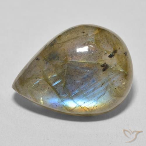 16.32ct Natürlicher Mehrfarbig Labradorit, Birnenform, Lichtdurchlässig