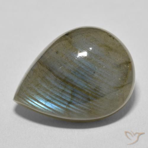 17.20ct Natürlicher Mehrfarbig Labradorit, Birnenform, Lichtdurchlässig