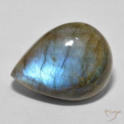16.16ct Natürlicher Mehrfarbig Labradorit, Birnenform, Lichtdurchlässig