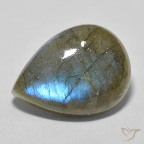 16.66ct Natürlicher Mehrfarbig Labradorit, Birnenform, Lichtdurchlässig