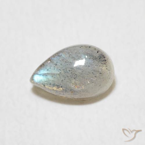 0.60ct Natürlicher Mehrfarbig Labradorit, Birnenform, Lichtdurchlässig