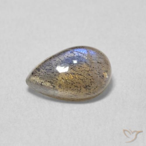 0.58ct Natürlicher Mehrfarbig Labradorit, Birnenform, Lichtdurchlässig