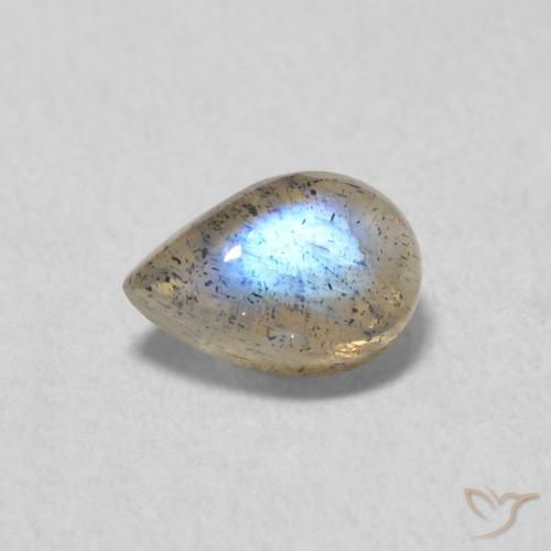 0.60ct Natürlicher Mehrfarbig Labradorit, Birnenform, Lichtdurchlässig