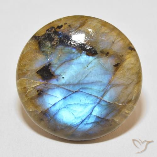 31.45ct Natürlicher Mehrfarbig Labradorit, Runden, Lichtdurchlässig