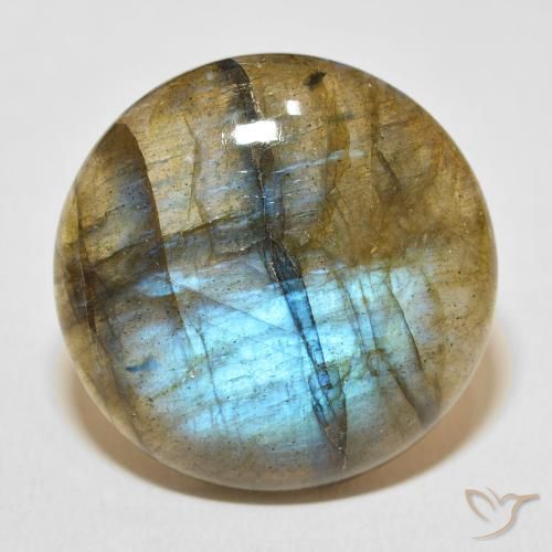 33.08ct Natürlicher Mehrfarbig Labradorit, Runden, Lichtdurchlässig