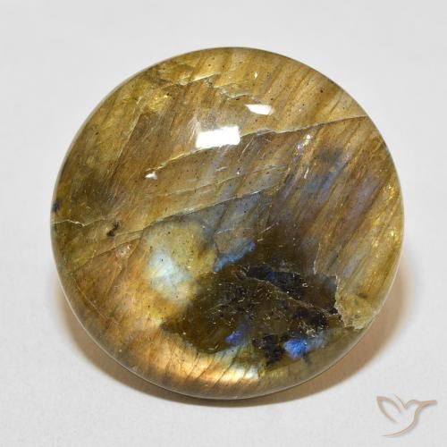 28.60ct Natürlicher Mehrfarbig Labradorit, Runden, Lichtdurchlässig
