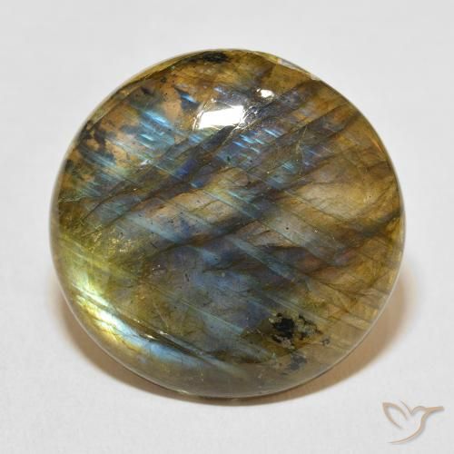 27.85ct Natürlicher Mehrfarbig Labradorit, Runden, Lichtdurchlässig