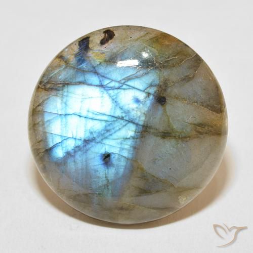 35.82ct Natürlicher Mehrfarbig Labradorit, Runden, Lichtdurchlässig