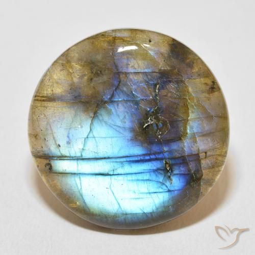 33.10ct Natürlicher Mehrfarbig Labradorit, Runden, Lichtdurchlässig