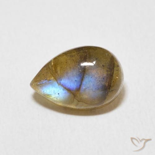 1.75ct Natürlicher Mehrfarbig Labradorit, Birnenform, Lichtdurchlässig