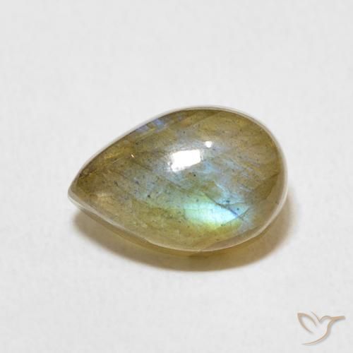 2.68ct Natürlicher Mehrfarbig Labradorit, Birnenform, Lichtdurchlässig