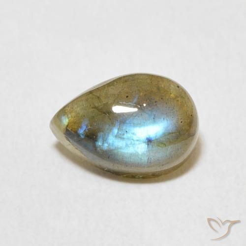 1.78ct Natürlicher Mehrfarbig Labradorit, Birnenform, Lichtdurchlässig