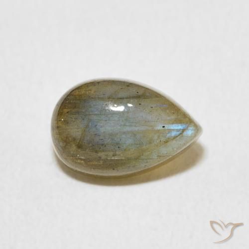 1.71ct Natürlicher Mehrfarbig Labradorit, Birnenform, Lichtdurchlässig