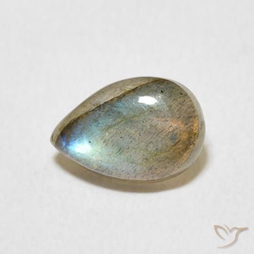1.53ct Natürlicher Mehrfarbig Labradorit, Birnenform, Lichtdurchlässig