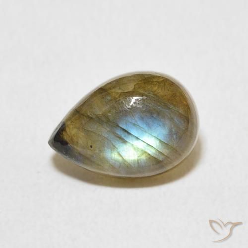 2.18ct Natürlicher Mehrfarbig Labradorit, Birnenform, Lichtdurchlässig