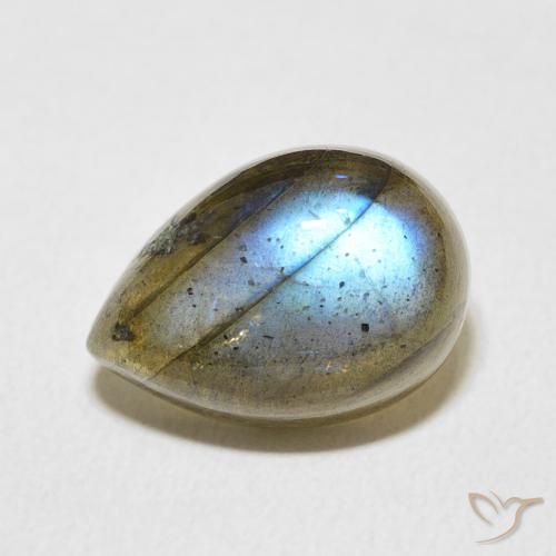 6.74ct Natürlicher Mehrfarbig Labradorit, Birnenform, Lichtdurchlässig